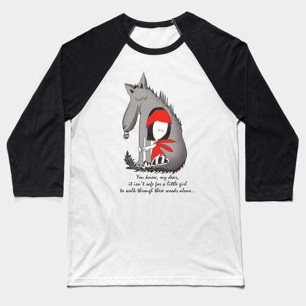 Little Red Riding Hood Baseball T-Shirt by Smoky Lemon